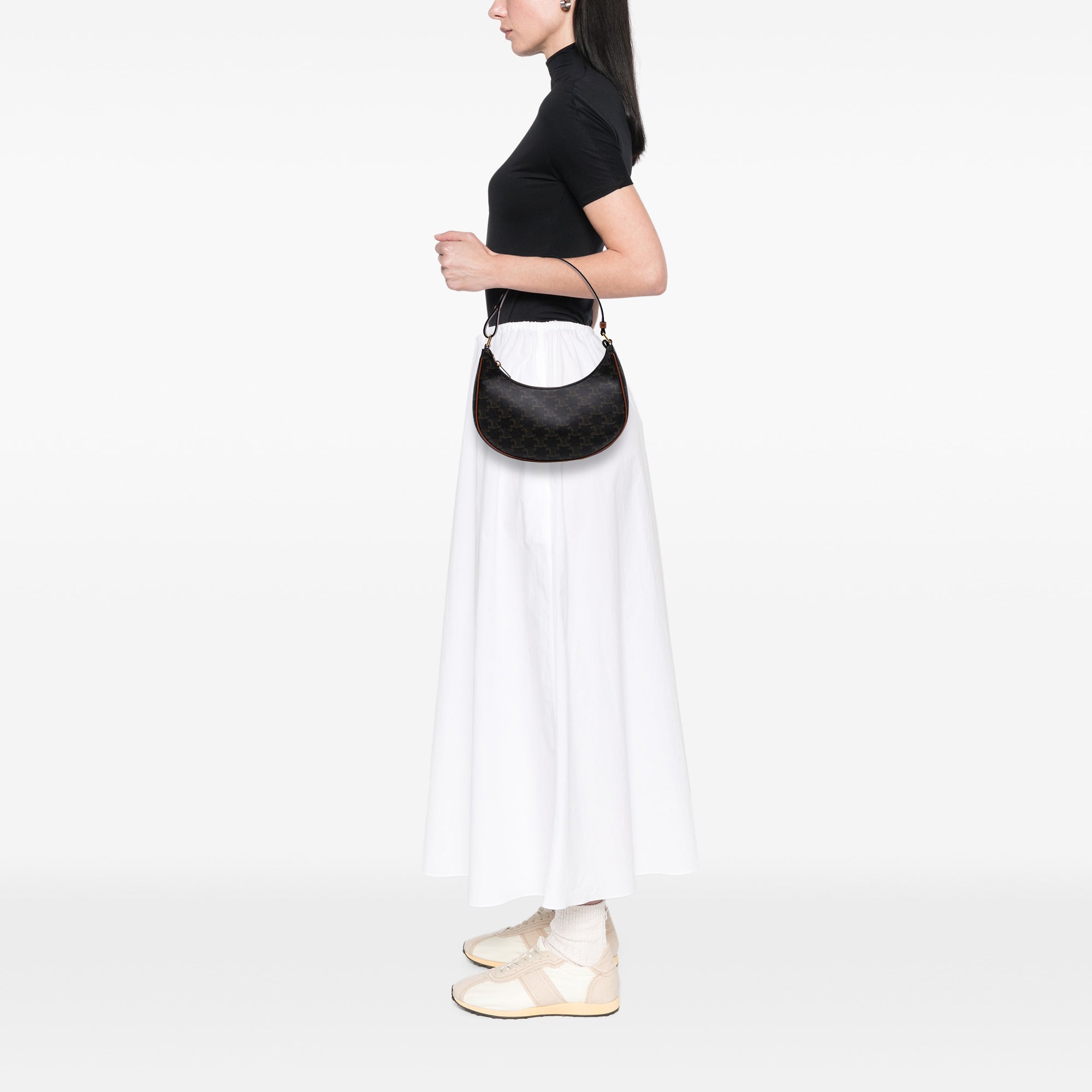 Triomphe Coated Canvas Ava Shoulder Bag