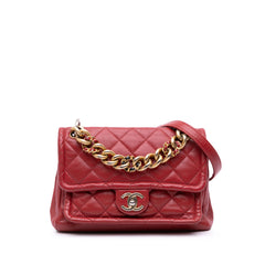 Small Quilted Lambskin Chain Link Flap