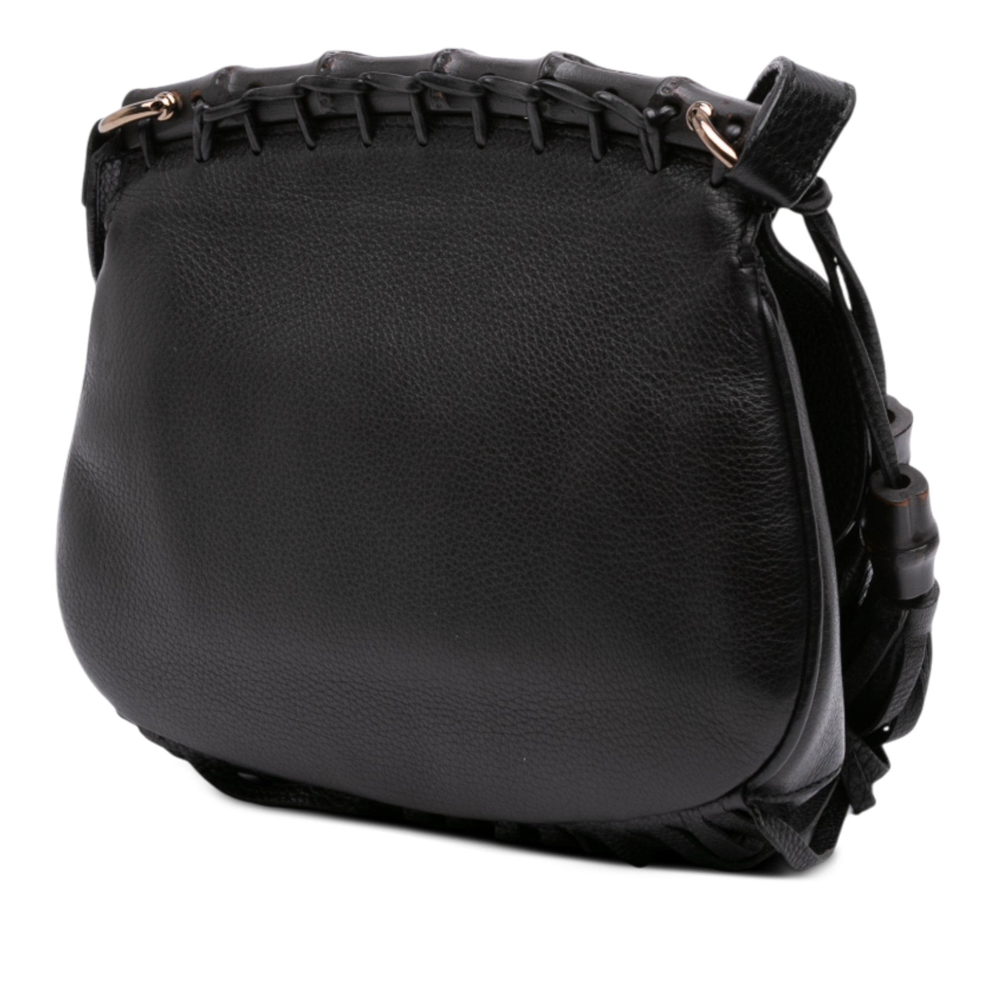 Small Leather Bamboo Nouveau Fringe Crossbody