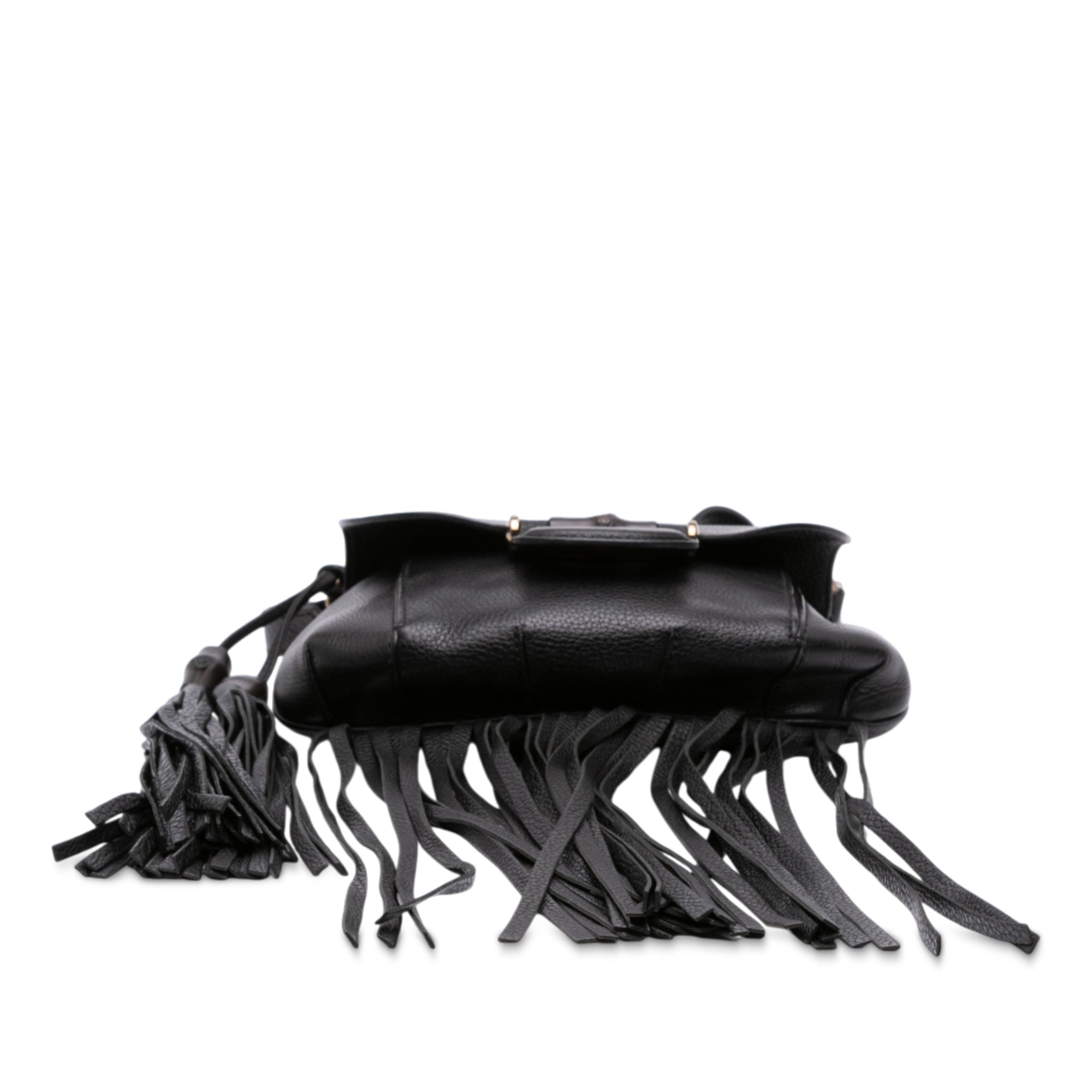 Small Leather Bamboo Nouveau Fringe Crossbody