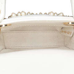 Micro Lambskin Cannage Pearl Lady Dior