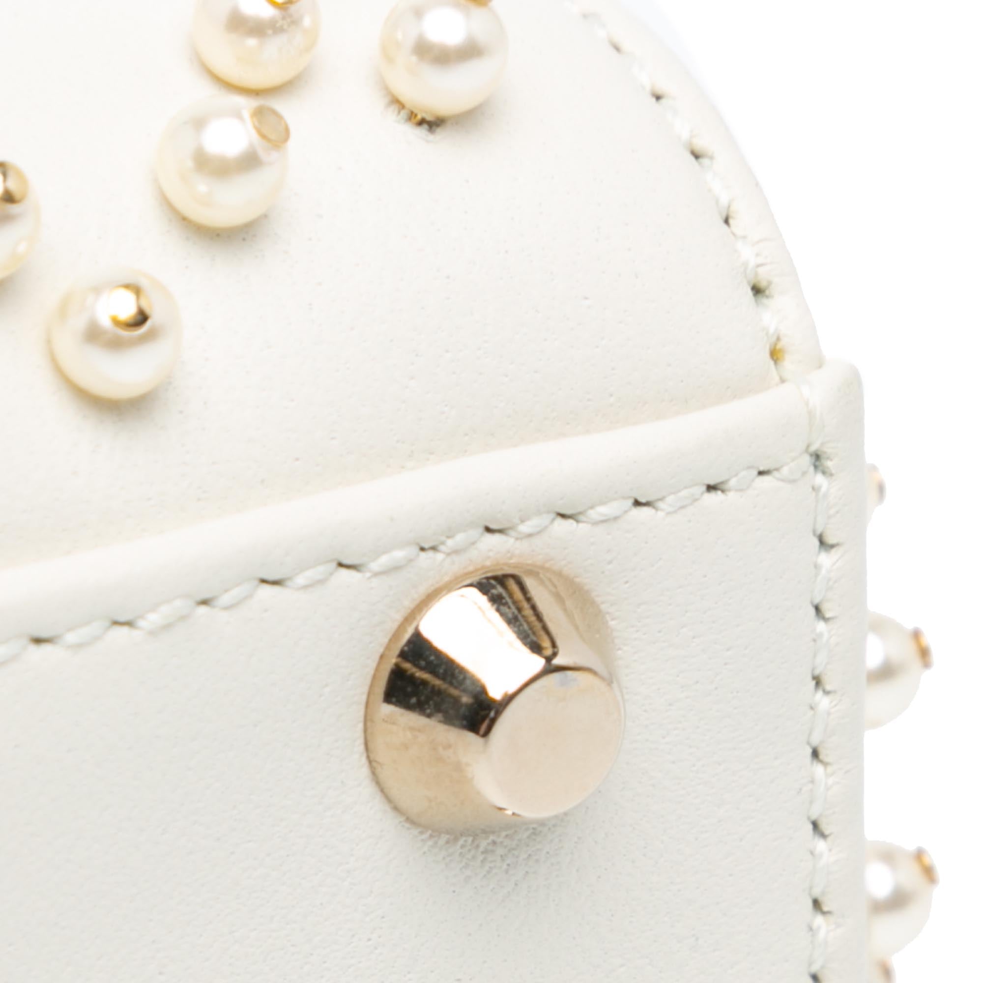 Micro Lambskin Cannage Pearl Lady Dior