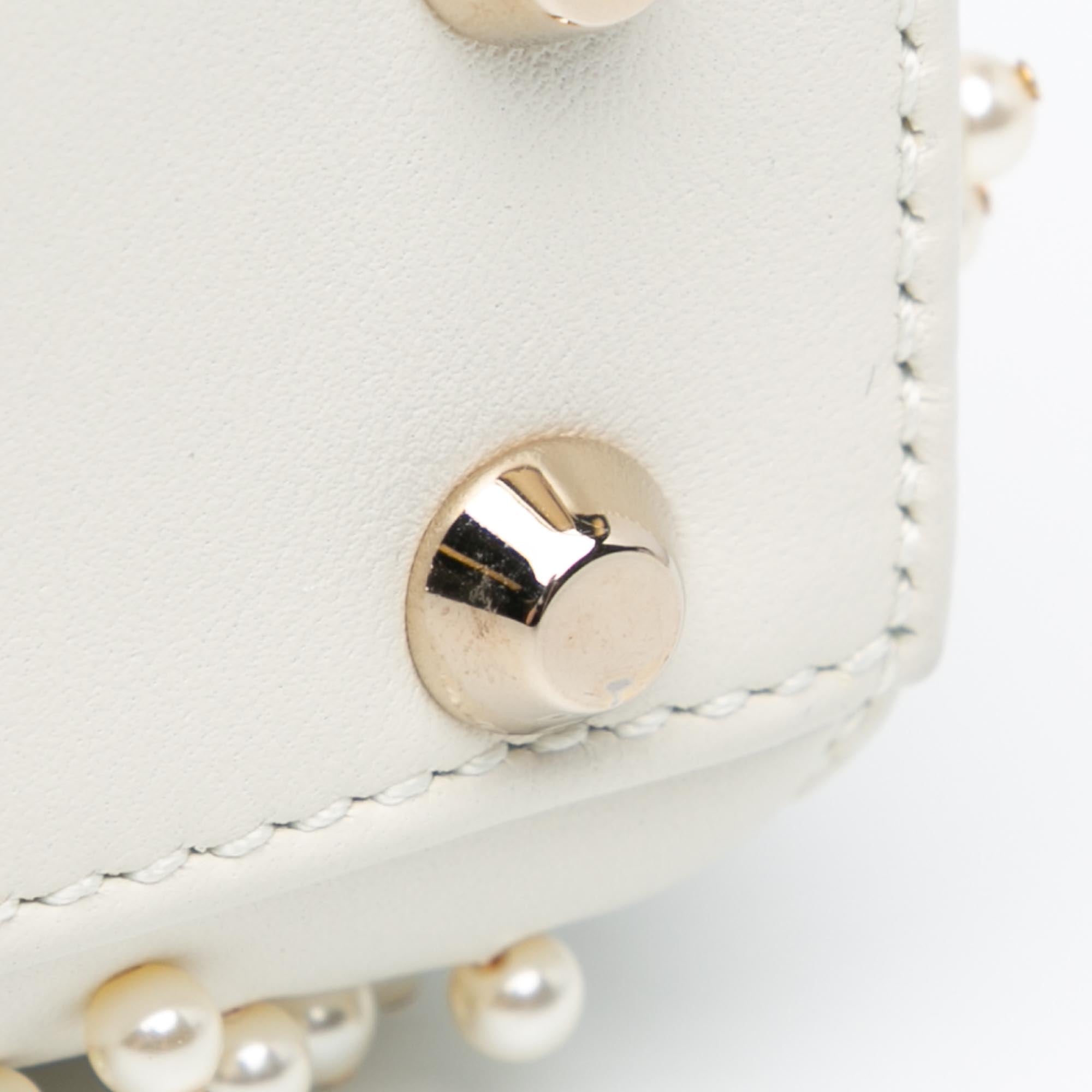 Micro Lambskin Cannage Pearl Lady Dior