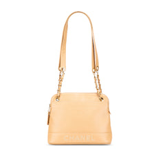 Caviar Logo Chain Shoulder Bag