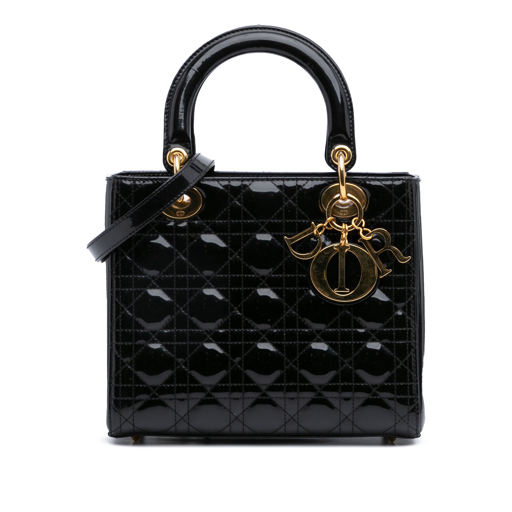 Medium Patent Cannage Lady Dior