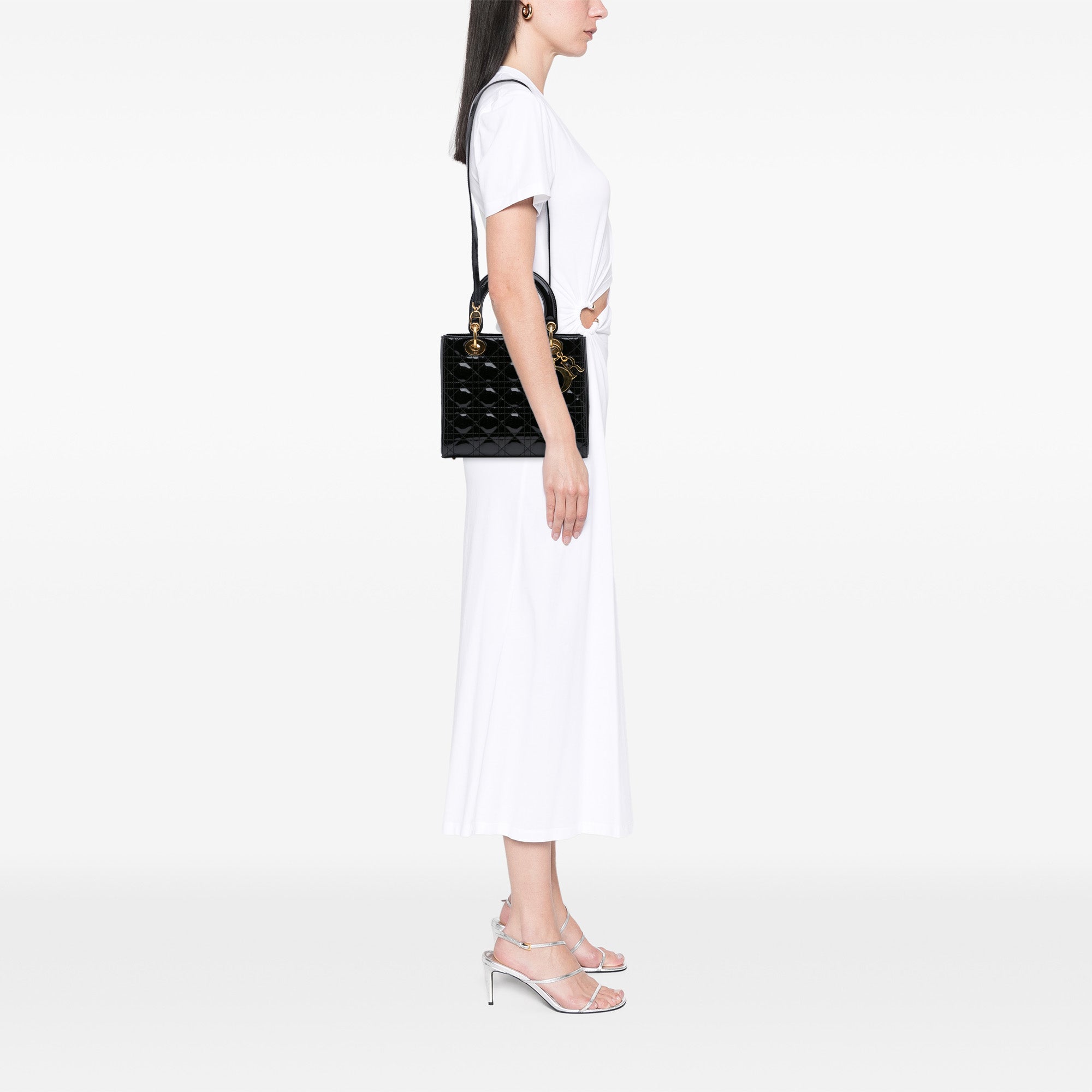 Medium Patent Cannage Lady Dior