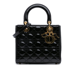 Medium Patent Cannage Lady Dior