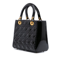 Medium Patent Cannage Lady Dior