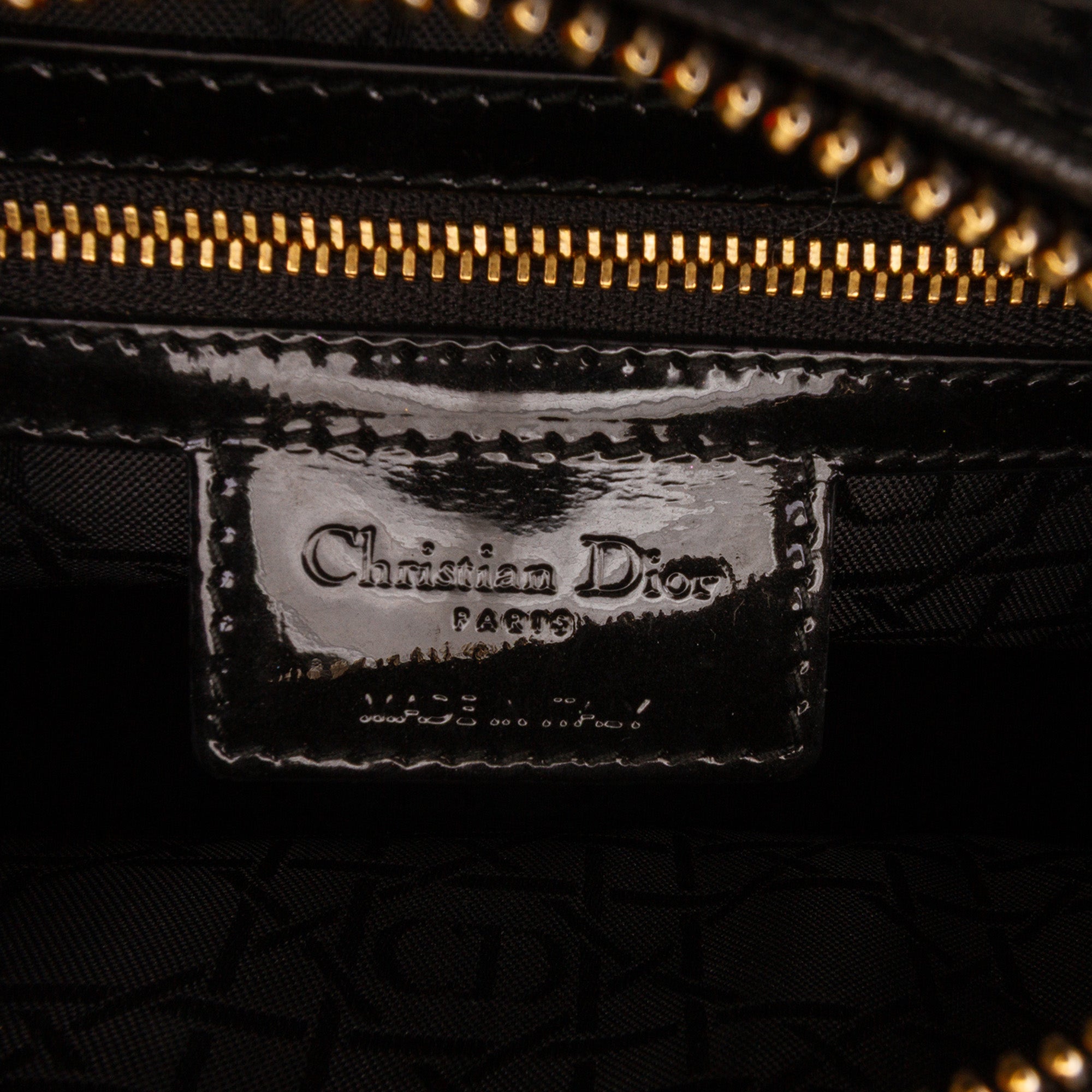Medium Patent Cannage Lady Dior