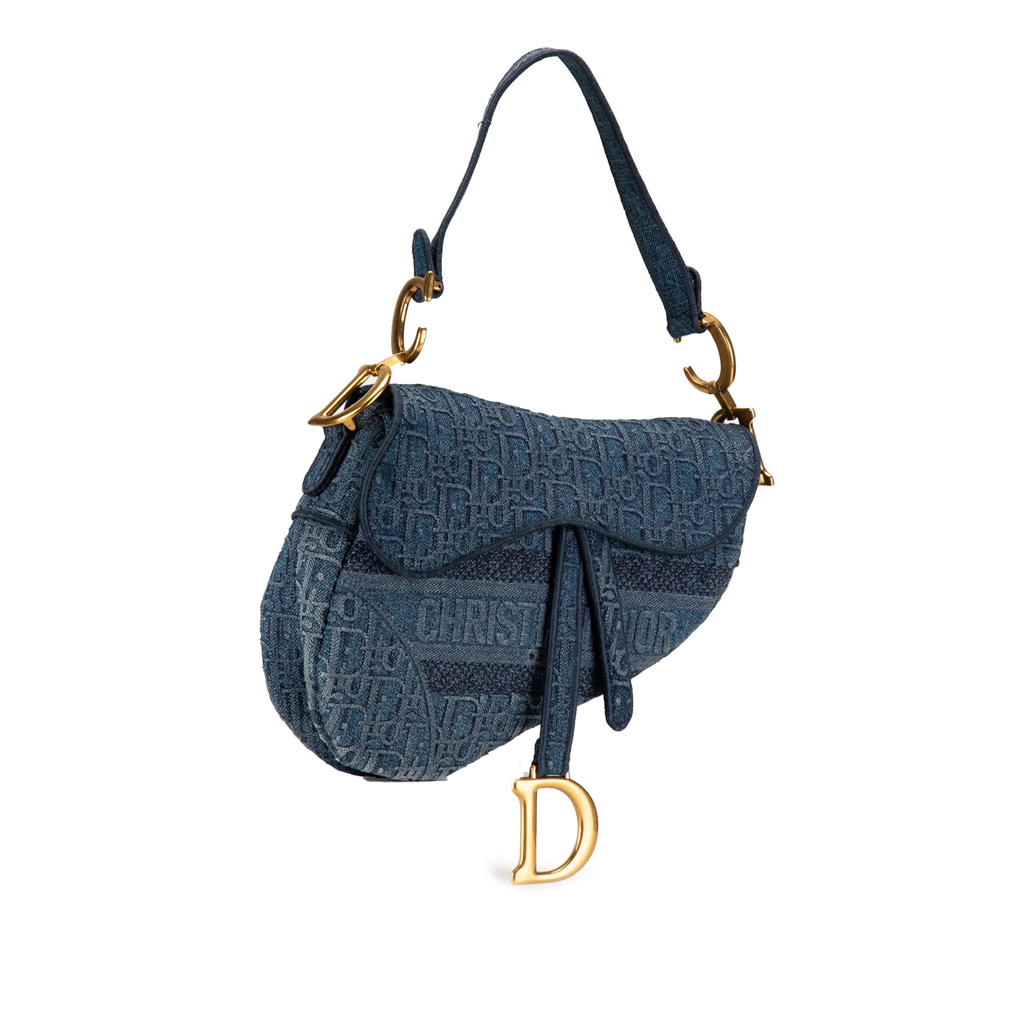 Oblique Denim Saddle Bag_1