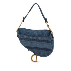 Oblique Denim Saddle Bag_2