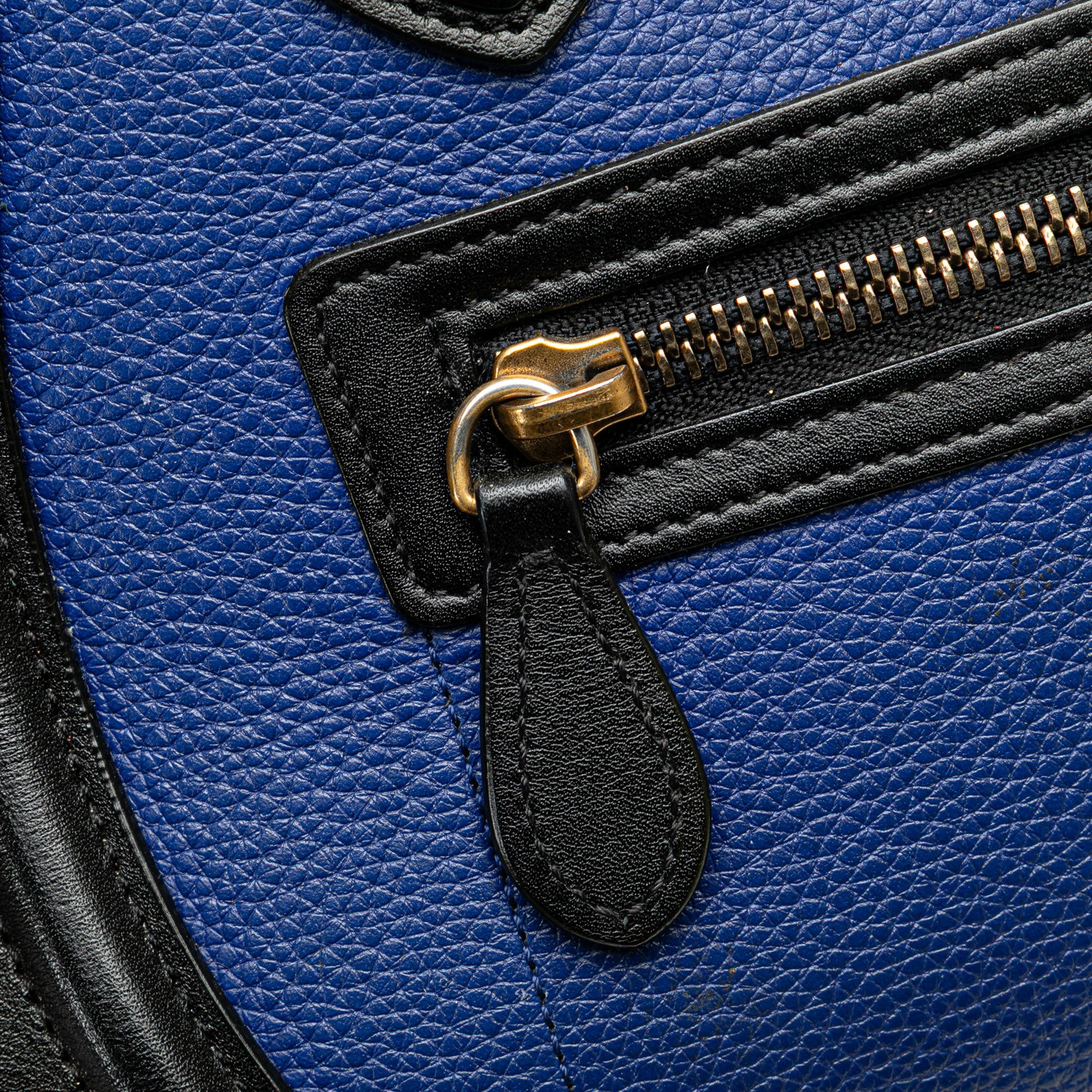 Micro Tricolor Leather Luggage Tote