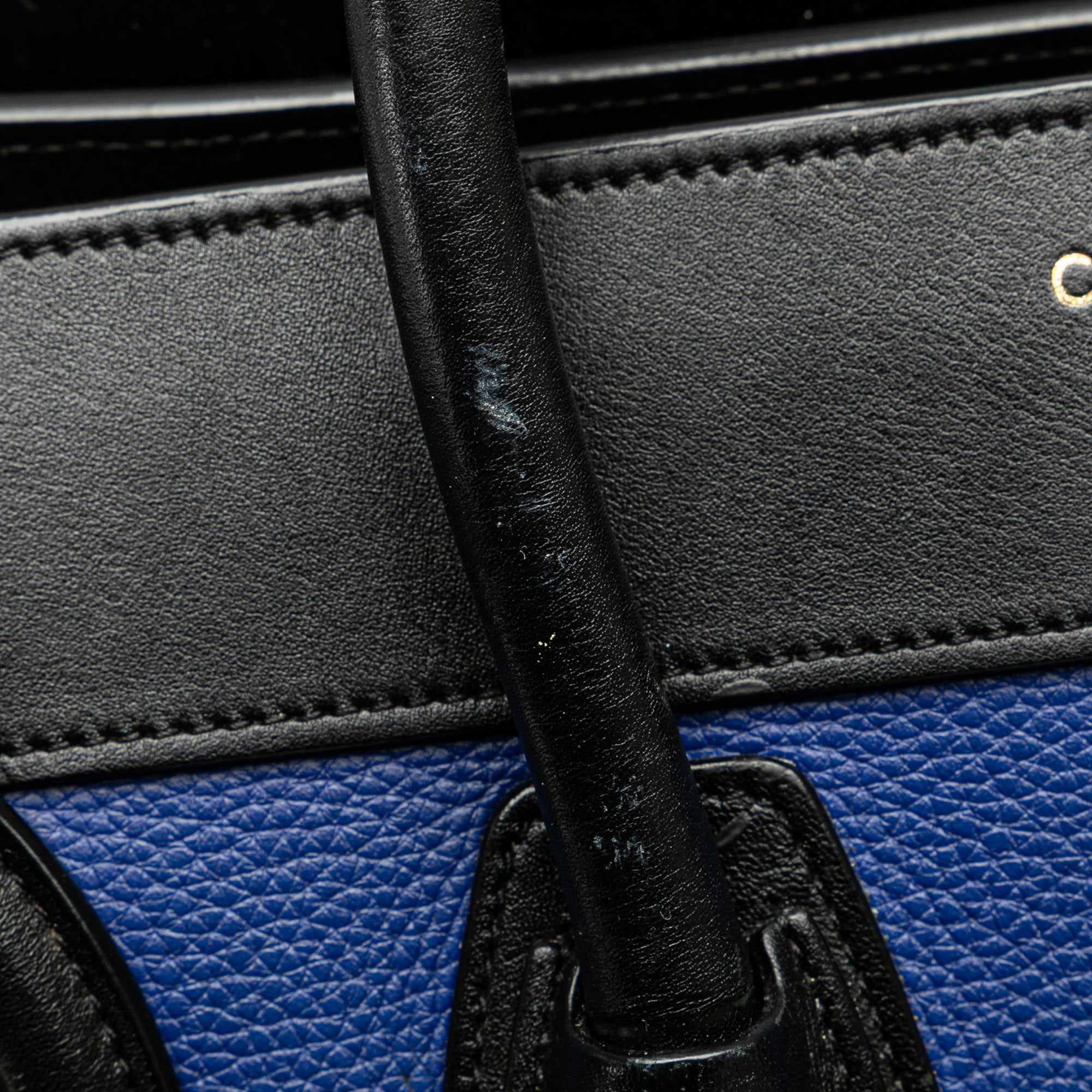 Micro Tricolor Leather Luggage Tote