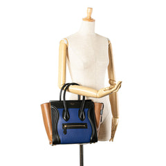 Micro Tricolor Leather Luggage Tote