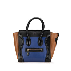 Micro Tricolor Leather Luggage Tote