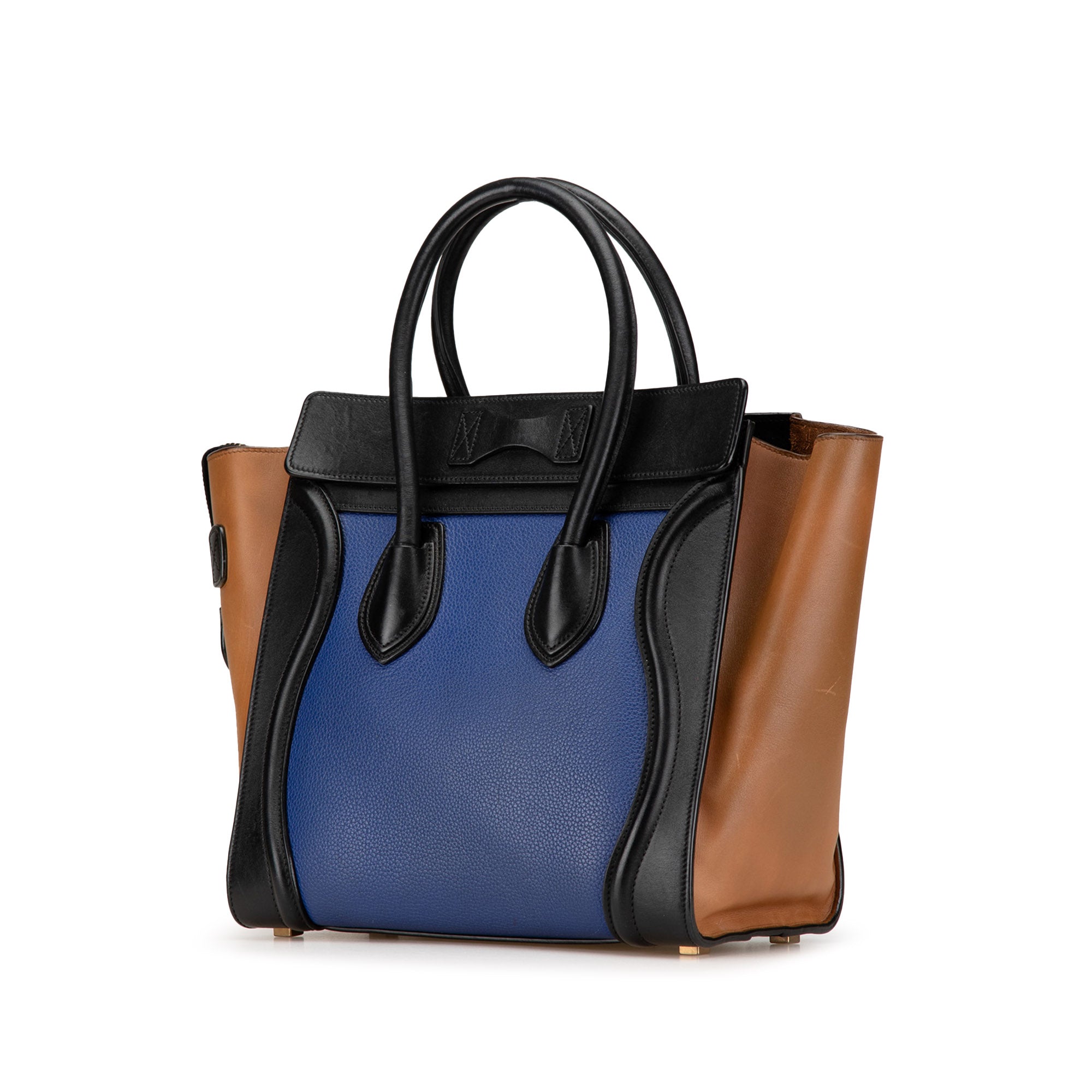 Micro Tricolor Leather Luggage Tote