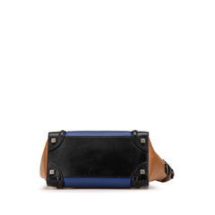 Micro Tricolor Leather Luggage Tote