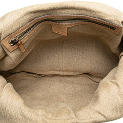 Woven Leather Bamboo Studded Hobo