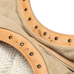 Woven Leather Bamboo Studded Hobo