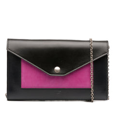 Bicolor Leather Pocket Envelope Wallet On Chain