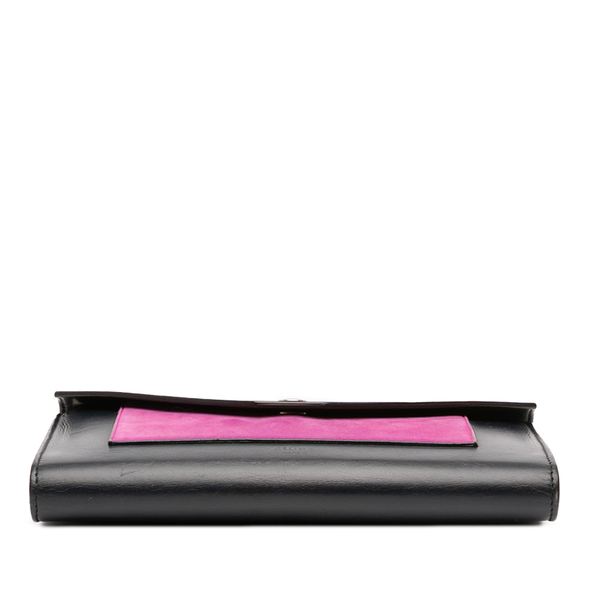 Bicolor Leather Pocket Envelope Wallet On Chain