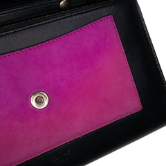 Bicolor Leather Pocket Envelope Wallet On Chain
