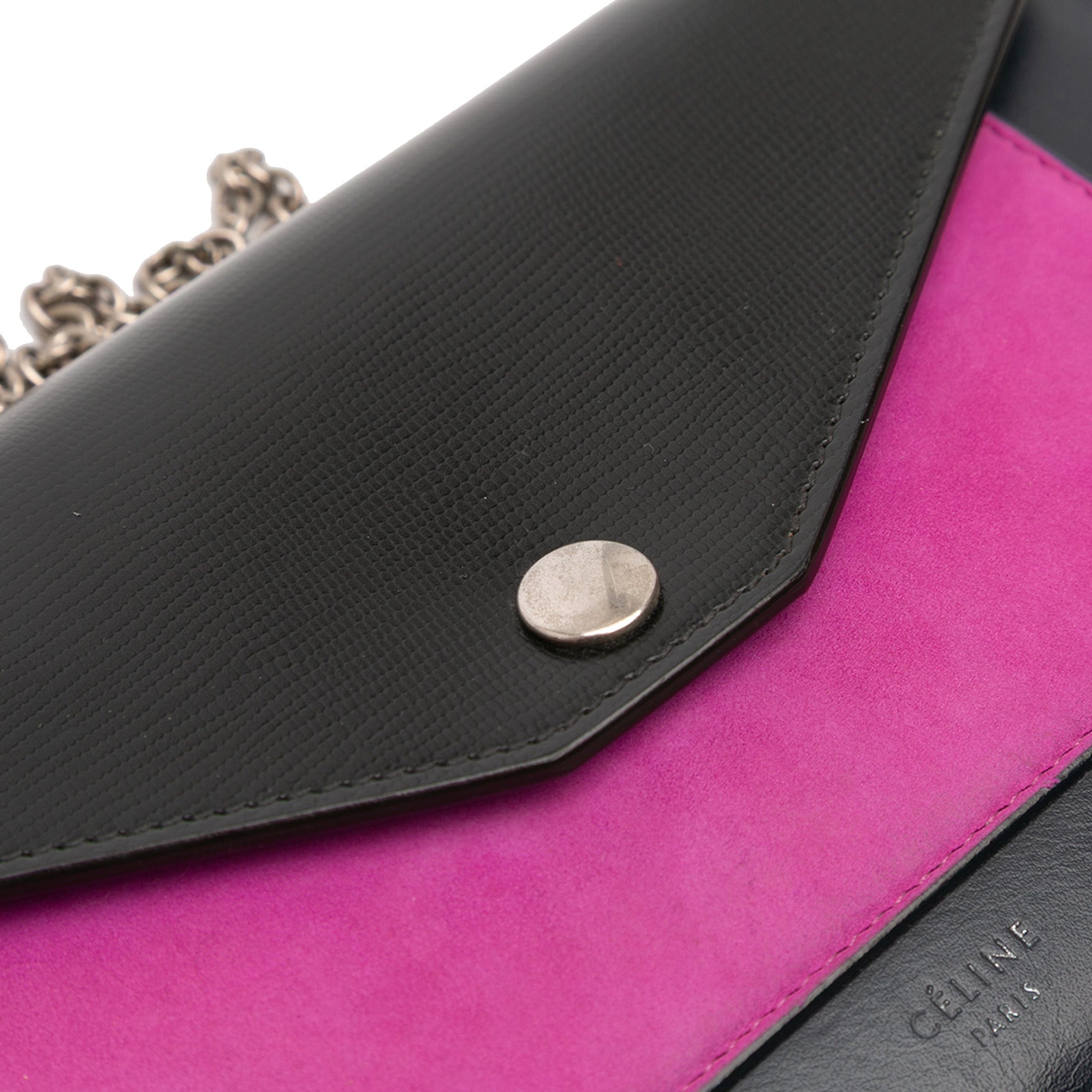 Bicolor Leather Pocket Envelope Wallet On Chain