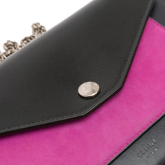 Bicolor Leather Pocket Envelope Wallet On Chain