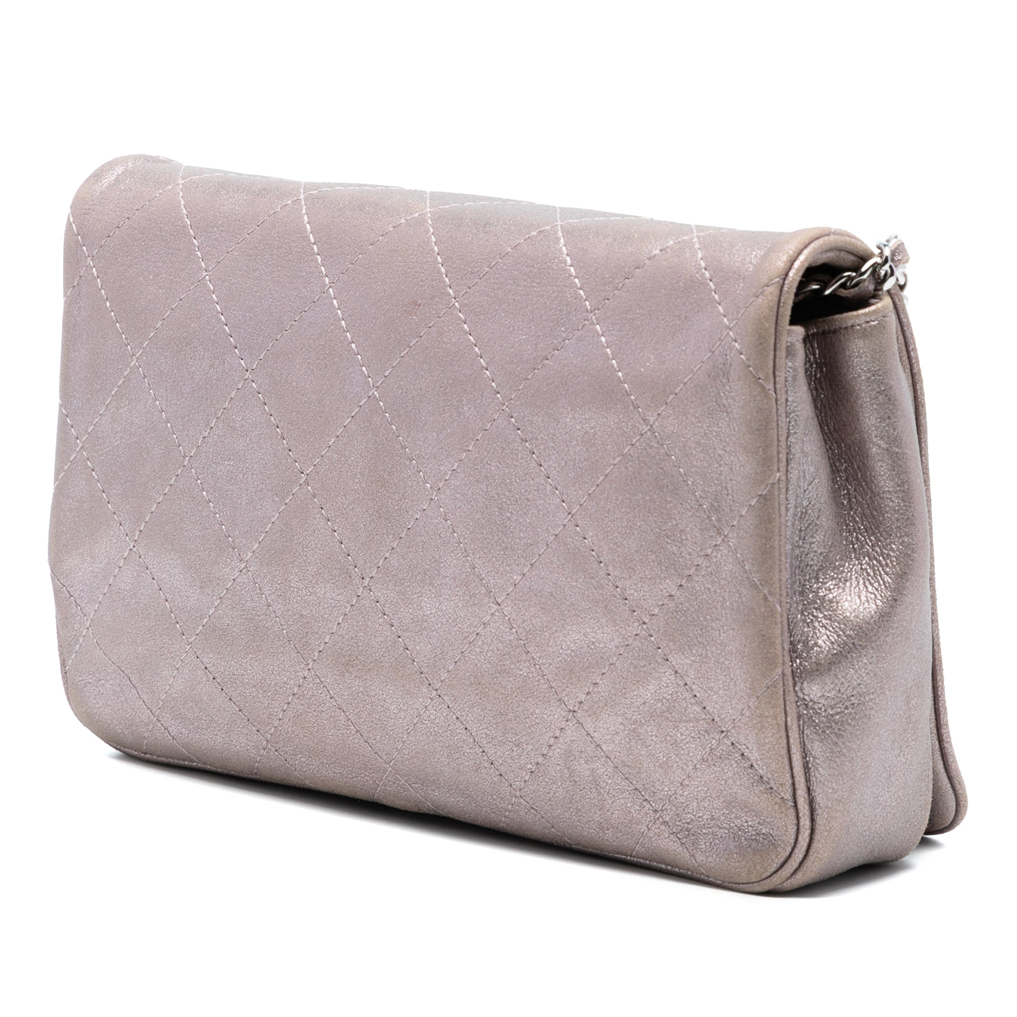 CC Quilted Metallic Lambskin Wallet On Chain