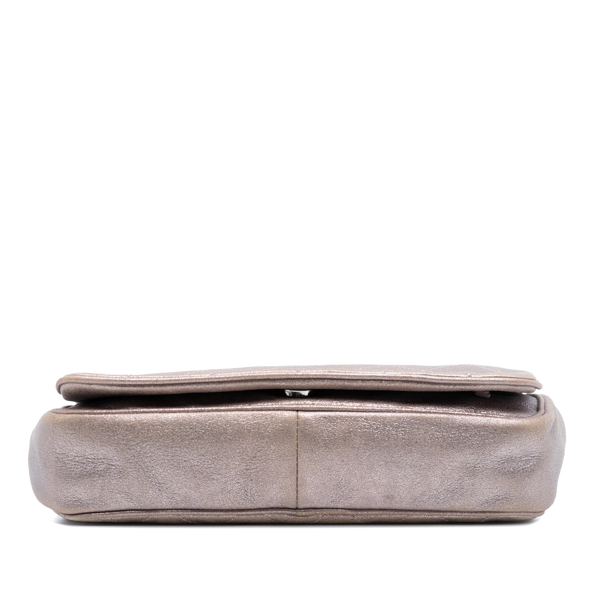 CC Quilted Metallic Lambskin Wallet On Chain