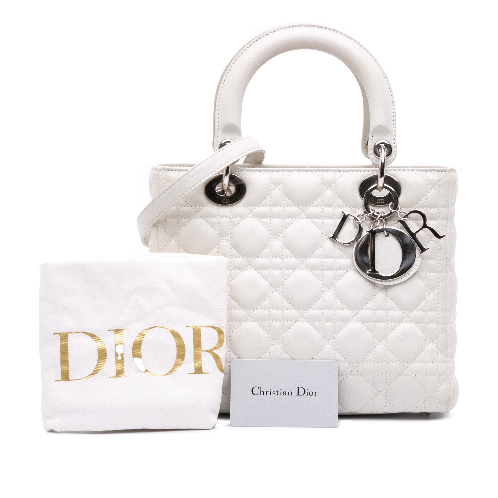 Medium Lambskin Cannage Lady Dior
