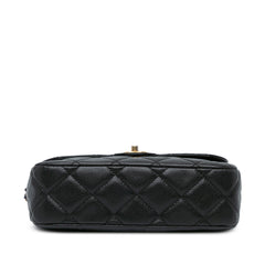 Quilted Caviar Single Flap