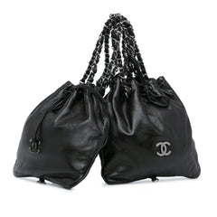 CC Calfskin Dual Twin Chain Handbag