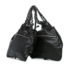 CC Calfskin Dual Twin Chain Handbag