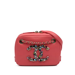 Lambskin Giant Crystal CC Camera Bag