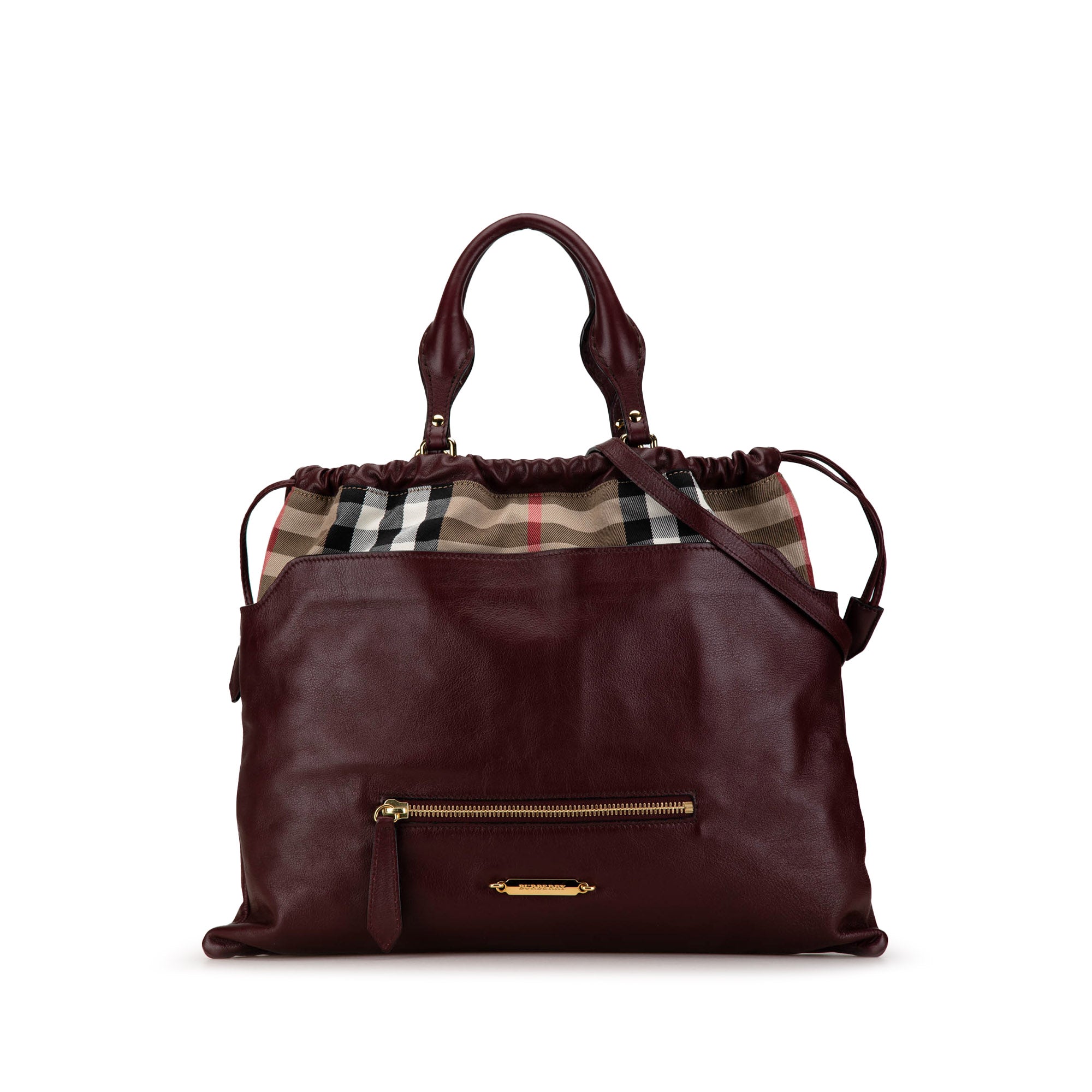 House Check Big Crush Leather Satchel