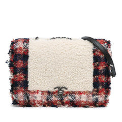 CC Tweed and Shearling Single Flap