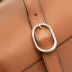 Small Calfskin Bamboo Shopper Satchel