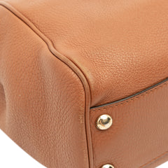 Small Calfskin Bamboo Shopper Satchel