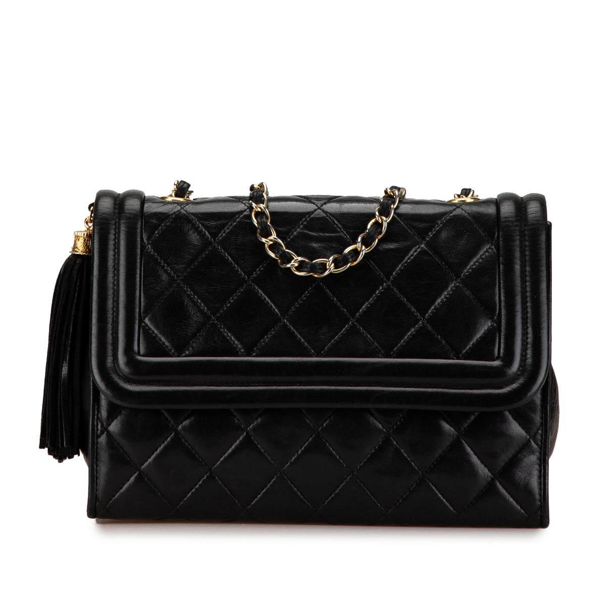 Quilted Lambskin Tassel Crossbody