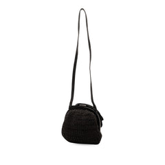 Woven Leather Floral Shoulder Bag