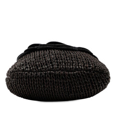 Woven Leather Floral Shoulder Bag