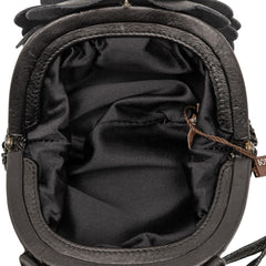 Woven Leather Floral Shoulder Bag