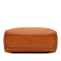 Small Calfskin Bamboo Shopper Satchel