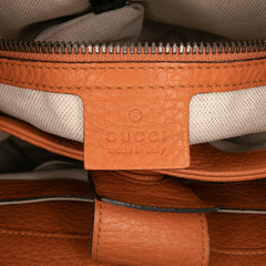 Small Calfskin Bamboo Shopper Satchel