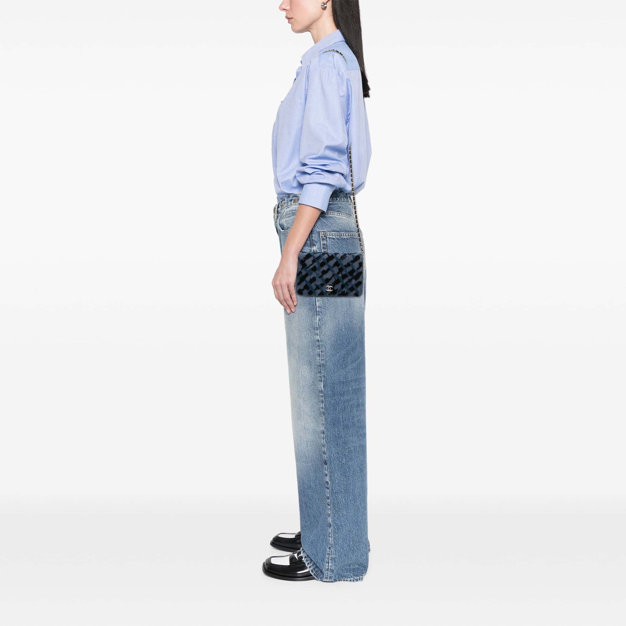 Denim and Velvet Wallet On Chain