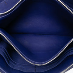 CC Quilted Lambskin Double Zip Pouch