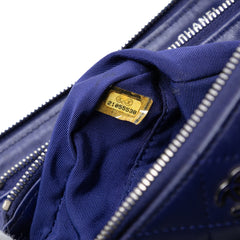CC Quilted Lambskin Double Zip Pouch