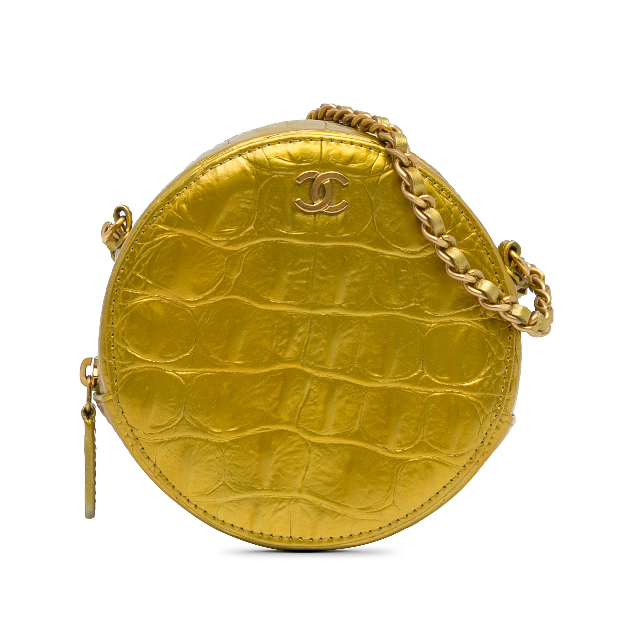 Paris-New York Coco Croc Round Crossbody Bag