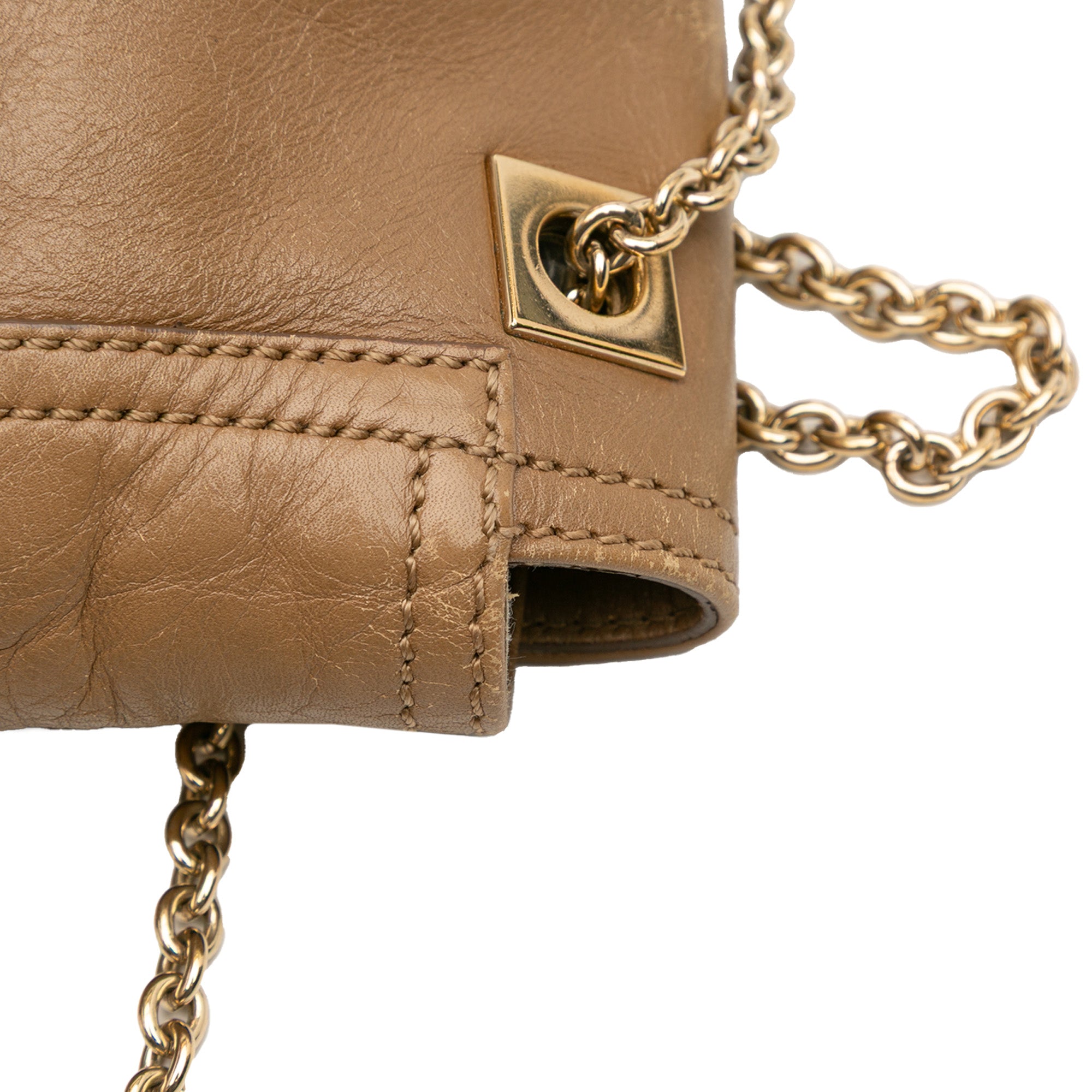 Leather Baguette Chain Flap